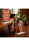 Debi Lakshmi Lord Narayan Acrylic T-Style Photo Stand, Compact and Stylish Spiritual Display, easily change 2 photos (Pack of 1)