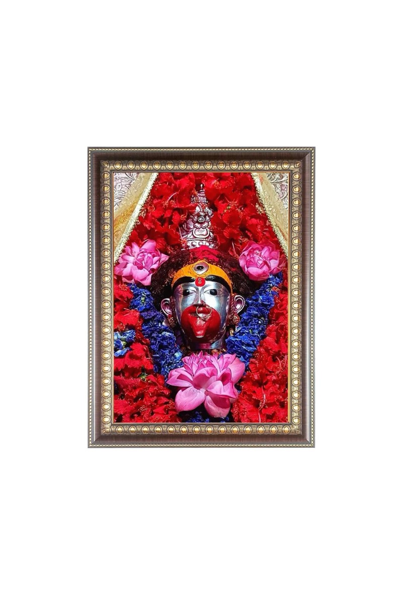 Maa Tara Photo Frame - 10x14 Inches, Brown Wooden Frame for Home, Office & Temple Decoration