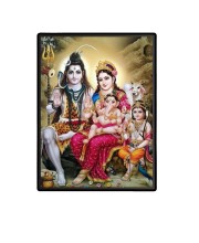 Shiva Family Laminated Photo - 5x7 Inches, Divine Blessings for Home & Office and Temple Decoration