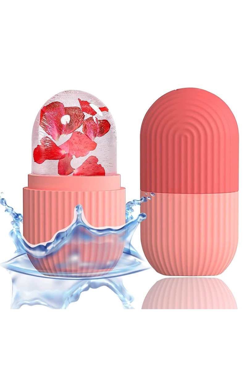 Ice Roller for Face & Eyes – Puffiness & Migraine Relief, Skin Tightening & Pore Shrinking Facial Massager – Cold Therapy Ice Face Roller for Women & Men – Reusable & Travel-Friendly (Peach)