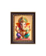 Sri Ganeshji Digital Print Photo 6.7x8.7 inches - Vibrant Religious Wall Art for Home, Office and Temple Decor.