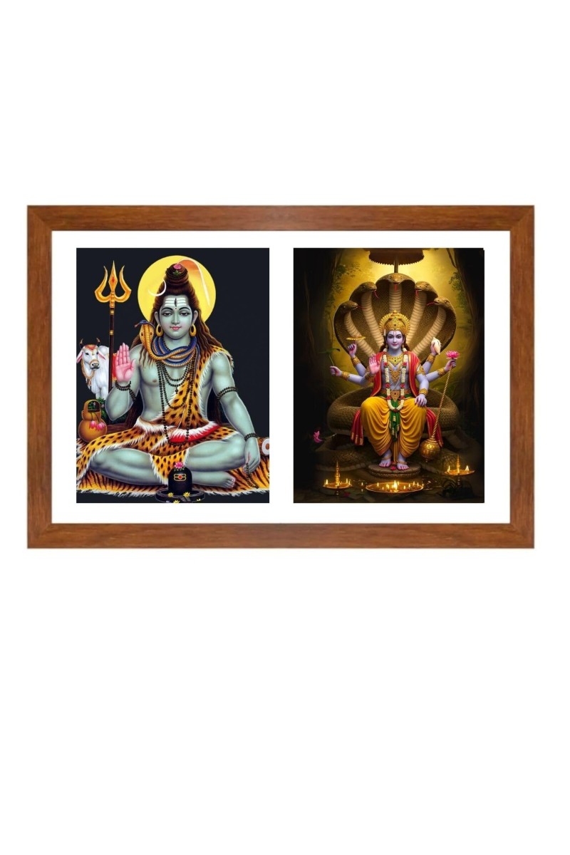 lord shiva and vishnu Photo Frame - 17x21Inches - Spiritual Artwork for Home Decor, Puja Room and Office Decoration