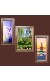 3-Pack Serenity at it Photo Frames - 2 Pieces 10x17 Inch & 1 Piece 14x17 Inch - Rustic Wall Art for Home & Office Decor - Botanical Wall Hanging for Living Room, Bedroom, or Workspace