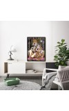 Sri Radha Krishna Laminated Photo (13x15 Inches Without glass) Divine Blessings for Table and Walls,Home & Office and Temple Decoration