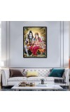Shiva Family Laminated Photo - 5x7 Inches, Divine Blessings for Home & Office and Temple Decoration
