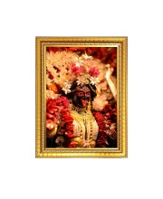 Maa Kali Photo Frame - 10x14 Inches, Brown Wooden Frame for Home, Office & Temple Decoration