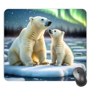 Customized White Bear Picture Sublimation Mouse Pad | 8 X 7.5 Inch | Smooth Cloth Surface | Non-Slip Rubber Base | Personalized Mousepad for Laptop & Desktop (F17350)