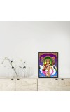 Maa Maa Saraswati Laminated Photo (9x11 Inches) Divine Blessings for Table and Walls,Home & Office and Temple Decoration