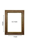 Hitech Sales Lord Sri Biswakarma Vishwakarma gold plated photo with Light Weighted Waterproof Glass Cover 9X7 Wooden Frames for Table, Temple Wall, Mandir, Gym, and Outdoor Spaces, Home Decor