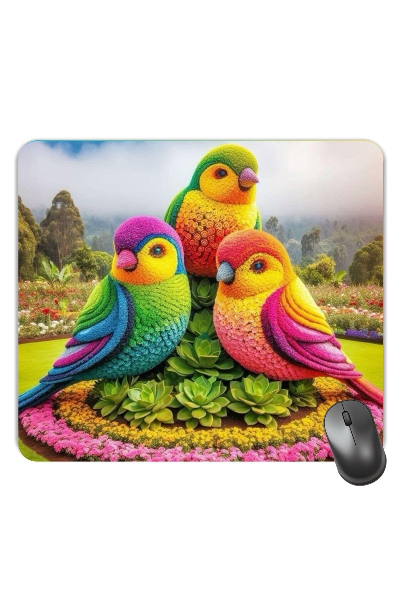 Customized Beautiful Birds Picture Sublimation Mouse Pad | 8 X 7.5 Inch | Smooth Cloth Surface | Non-Slip Rubber Base | Personalized Mousepad for Laptop & Desktop (F17447)
