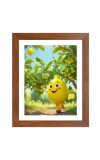 AI Funny cute lemon Art Picture for Kids - 10x14 inches, Brown Color - Perfect Wall Decor for Children's Room