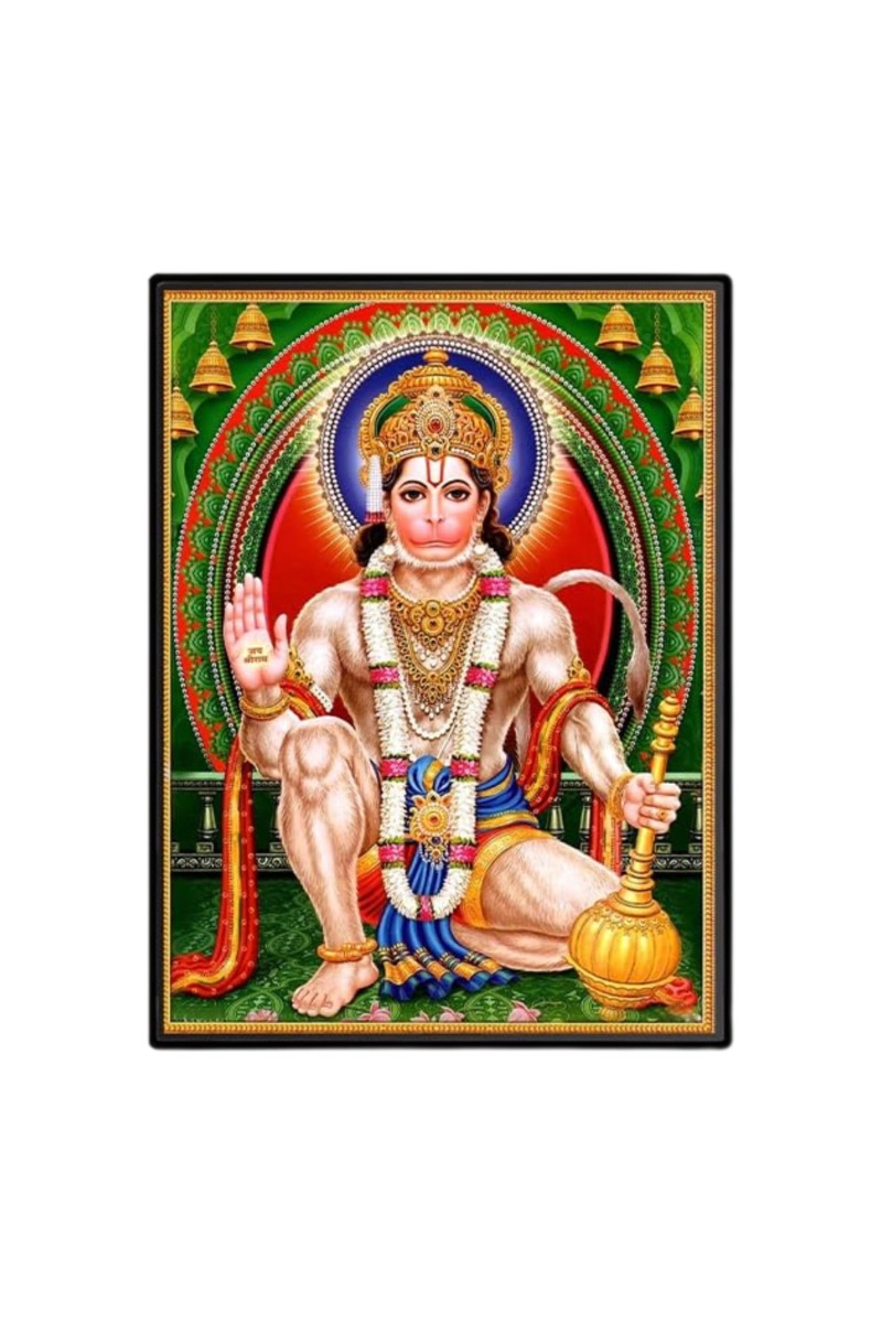 Sri Hanuman Laminated Photo - 9x11 Inches, Divine Blessings for Home & Office and Temple Decoration