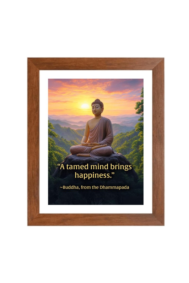Buddha & Famous Quote Brown Frame, 10x14InchesInspirational Wall Art for Office, Home DecorIdeal Spiritual Gift
