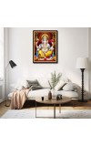 Ganesh Laminated Photo - 5x7 Inches, Divine Blessings for Home & Office and Temple Decoration
