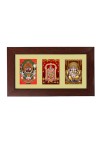 Sri Jagannath, Sri Tirupati and Sri Ganesh Color Photo Frame - 5x7 Inch, Elegant Religious Home & Temple Decor