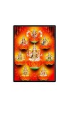 Ashta Lakshmi Laminated Photo - 11x13 Inches, Divine Blessings for Home & Office and Temple Decoration