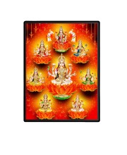 Ashta Lakshmi Laminated Photo - 11x13 Inches, Divine Blessings for Home & Office and Temple Decoration