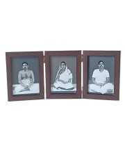Sri Sri Anukul Thakur, Barama, Barada Black & white photo frame | Small 3 Picture tri-Fold Colour Photo Frame for Desk or Shelf & Home & Office Décor Room Decoration |