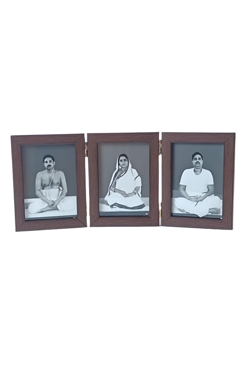 Sri Sri Anukul Thakur, Barama, Barada Black & white photo frame | Small 3 Picture tri-Fold Colour Photo Frame for Desk or Shelf & Home & Office Décor Room Decoration |