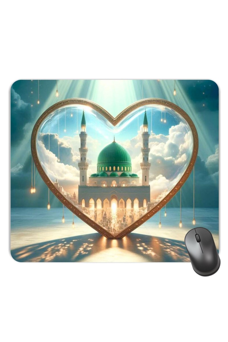 Customized Masjid Picture Sublimation Mouse Pad | 8 X 7.5 Inch | Smooth Cloth Surface | Non-Slip Rubber Base | Personalized Mousepad for Laptop & Desktop (F17208)