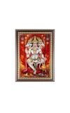 Lord Panchmukhi Hanuman ji Photo Frame - 10x14 Inches, Brown Wooden Frame for Home, Office & Temple Decoration