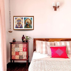 Lord bramha and kartikeya Photo Frame - 15x19Inches - Spiritual Artwork for Home Decor, Puja Room and Office Decoration Lord bramha and kartikeya Photo Frame - 15x19Inches - Spiritual Artwork for Home Decor, Puja Room and Office Decoration