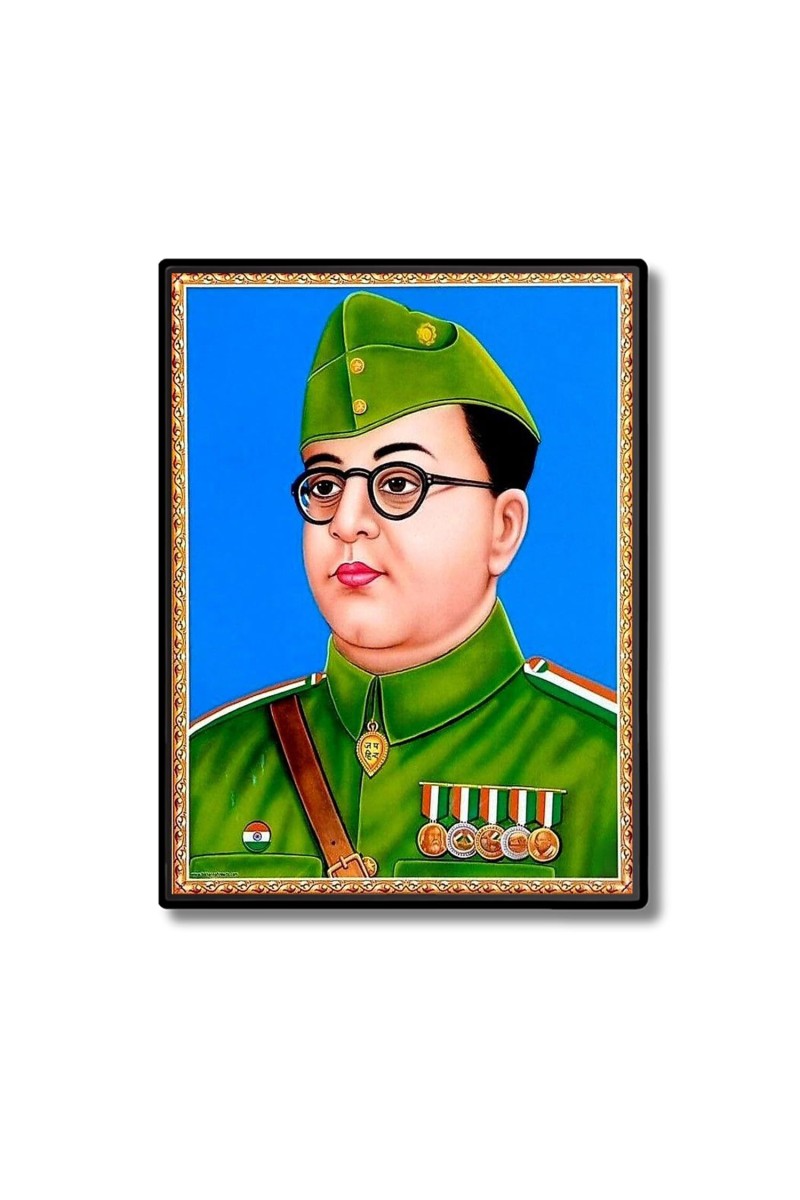 Netaji Subhash Candra Bose Laminated Photo - 9x11 Inches, Divine Blessings for Home & Office and Temple Decoration