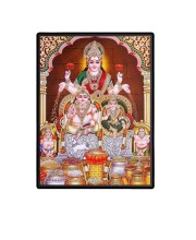 Lakshmi Kubera Laminated Photo - 13x15 Inches, Divine Blessings for Home & Office and Temple Decoration