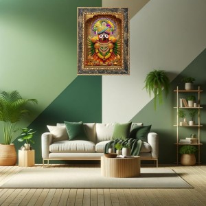 Lord Jagannath Digital Print Photo 10.7x12.7 inches (I6018) - Vibrant Religious Wall Art for Home or Office Decor.
