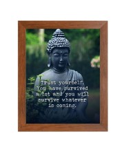 Buddha & Famous Quote Brown Frame, 10x14InchesInspirational Wall Art for Office, Home DecorIdeal Spiritual Gift