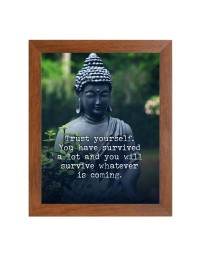 Buddha & Famous Quote Brown Frame, 14x18InchesInspirational Wall Art for Office, Home DecorIdeal Spiritual Gift