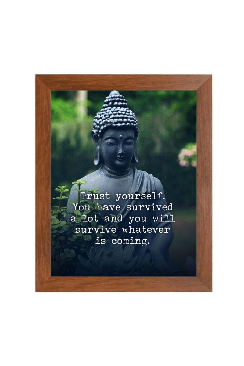 Buddha & Famous Quote Brown Frame, 10x14InchesInspirational Wall Art for Office, Home DecorIdeal Spiritual Gift