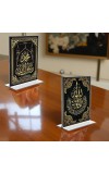 Islamic Allah Acrylic T-Style Photo Stand, Compact and Stylish Spiritual Display, easily change 2 photos (Pack of 1)