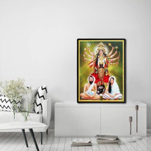 Kali Ma Ramakrishna Paramahansa and Sarada Ma Laminated Photo - 9x11 Inches, Divine Blessings for Home & Office and Temple Decoration Kali Ma Ramakrishna Paramahansa and Sarada Ma Laminated Photo - 9x11 Inches, Divine Blessings for Home & Office and Temple Decoration