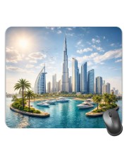 Customized Burj Al Arab Picture Sublimation Mouse Pad | 8 X 7.5 Inch | Smooth Cloth Surface | Non-Slip Rubber Base | Personalized Mousepad for Laptop & Desktop (F17172)