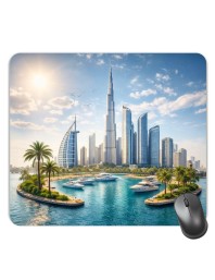 Customized Burj Al Arab Picture Sublimation Mouse Pad | 8 X 7.5 Inch | Smooth Cloth Surface | Non-Slip Rubber Base | Personalized Mousepad for Laptop & Desktop (F17172)