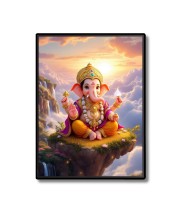 Ganesh Laminated Photo - 5x7 Inches, Divine Blessings for Home & Office and Temple Decoration