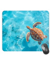 Customized Turtle Under Sea Picture Sublimation Mouse Pad | 8 X 7.5 Inch | Smooth Cloth Surface | Non-Slip Rubber Base | Personalized Mousepad for Laptop & Desktop (F17114)