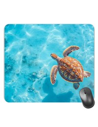 Customized Turtle Under Sea Picture Sublimation Mouse Pad | 8 X 7.5 Inch | Smooth Cloth Surface | Non-Slip Rubber Base | Personalized Mousepad for Laptop & Desktop (F17114)