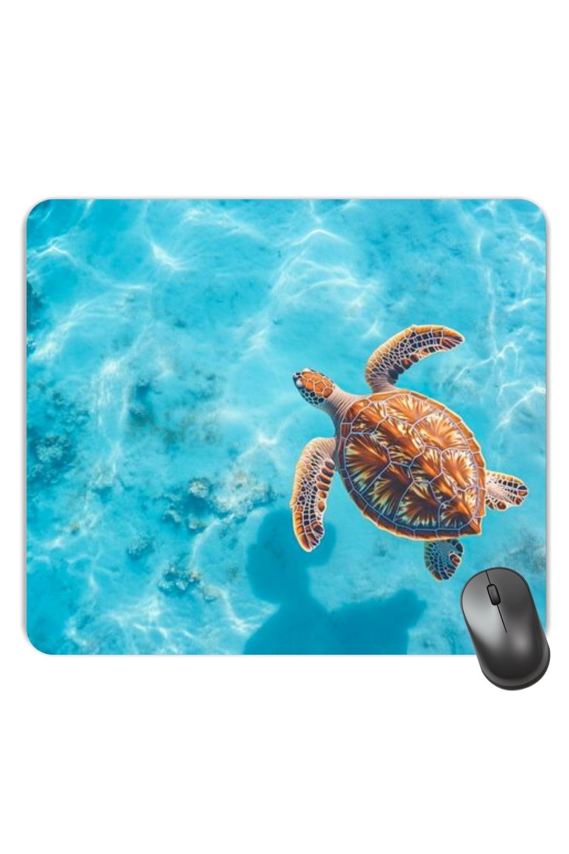 Customized Turtle Under Sea Picture Sublimation Mouse Pad | 8 X 7.5 Inch | Smooth Cloth Surface | Non-Slip Rubber Base | Personalized Mousepad for Laptop & Desktop (F17114)