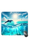 Customized Beautiful Dolphins Picture Sublimation Mouse Pad | 8 X 7.5 Inch | Smooth Cloth Surface | Non-Slip Rubber Base | Personalized Mousepad for Laptop & Desktop (F17374)