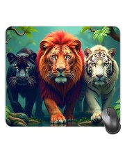Customized Wil Three Lions Picture Sublimation Mouse Pad | 8 X 7.5 Inch | Smooth Cloth Surface | Non-Slip Rubber Base | Personalized Mousepad for Laptop & Desktop (F17069)