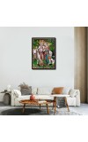 Radha Krishna Laminated Photo - 5x7 Inches, Divine Blessings for Home & Office and Temple Decoration