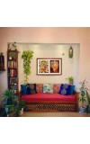 Lord rama and sita darbar and jai hanuman Photo Frame - 19x23Inches - Spiritual Artwork for Home Decor, Puja Room and Office Decoration