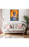 Buddha Laminated Photo - 5x7 Inches, Divine Blessings for Home & Office and Temple Decoration