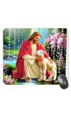 Customized Jesus Picture Sublimation Mouse Pad | 8 X 7.5 Inch | Smooth Cloth Surface | Non-Slip Rubber Base | Personalized Mousepad for Laptop & Desktop (F17250)