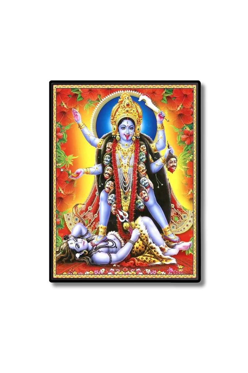 Maa Kaali Laminated Photo - 9x11 Inches, Divine Blessings for Home & Office and Temple Decoration