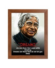 A P J Abdul Kalam & Famous Quote Brown Frame, 10x14InchesInspirational Wall Art for Office, Home DecorIdeal Spiritual Gift