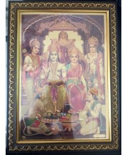 Hitech Sales Lord Sri Ram Darbar Light Weighted photo Frame Waterproof Acrylic 3d photo with Wooden Frames for Table, Temple Wall, Mandir, Gym, and Outdoor Spaces, Home Decor