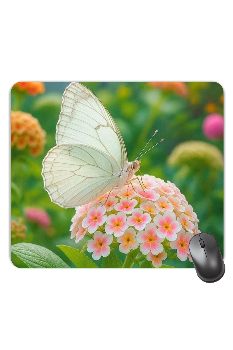 Customized Beautiful Butterfly Picture Sublimation Mouse Pad | 8 X 7.5 Inch | Smooth Cloth Surface | Non-Slip Rubber Base | Personalized Mousepad for Laptop & Desktop (F17236)